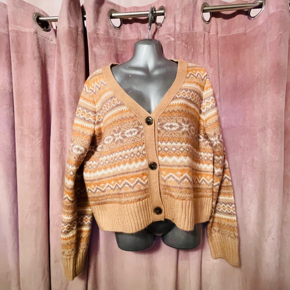 Cropped Button Sweater